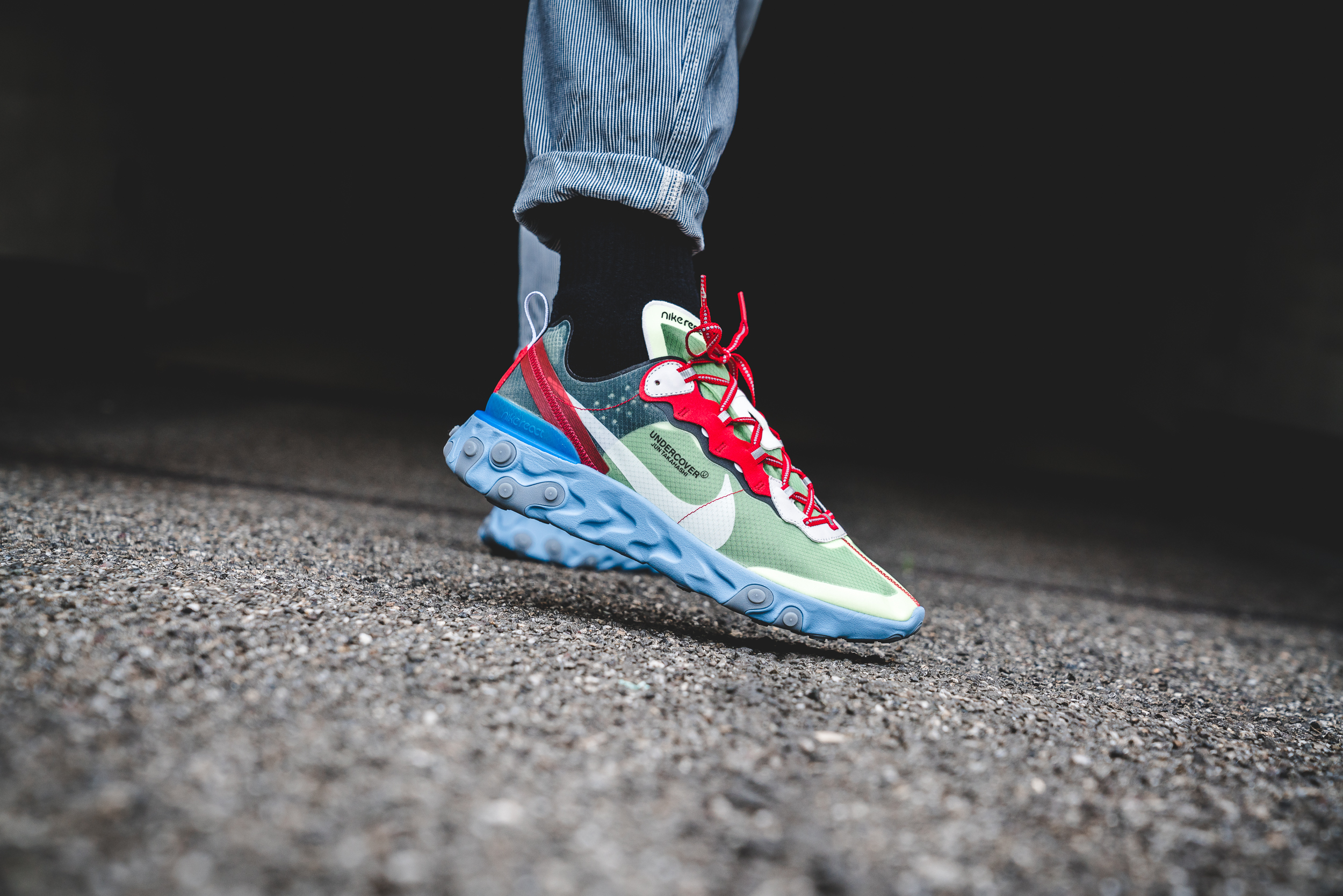 nike x undercover react element 87 lakeside & electric yellow